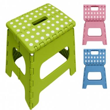 Imagem de Banqueta Dobravel 130kg Banco Portatil Cadeira Multiuso Banquinho Resistente Infantil Adulto Plastica Escada Banheiro Ca