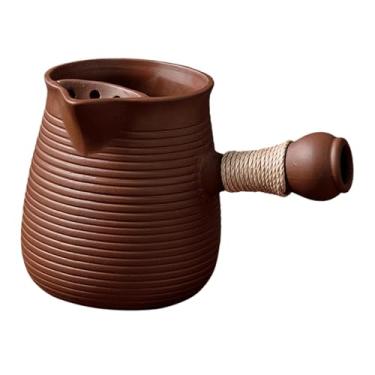 Imagem de AFXGUSD Bule de Cerâmica para Ferver água Quente com Alça Lateral para Casa de Chá, Presente para Amantes de Chá, Marrom 350ml