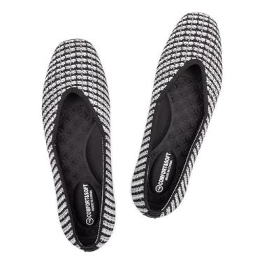 Imagem de Frank Mully Sapatos rasos casuais femininos com bico quadrado de malha para trabalho confortável e elegante para lavagem diária, Grade branca nas costas, 38