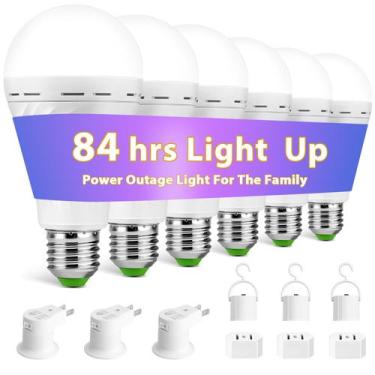 Imagem de Lâmpadas recarregáveis de emergência LHZHENG 12W 1500mAh, pacote com 6