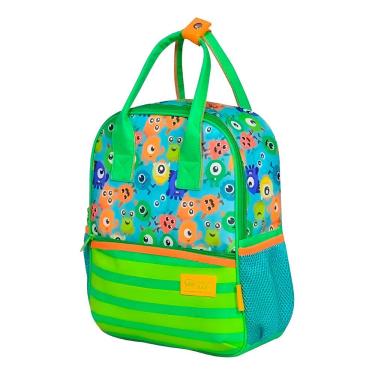 Imagem de Mochila De Costas Bolsa Infantil Baby Masculina Monstrinhos Cor:verde