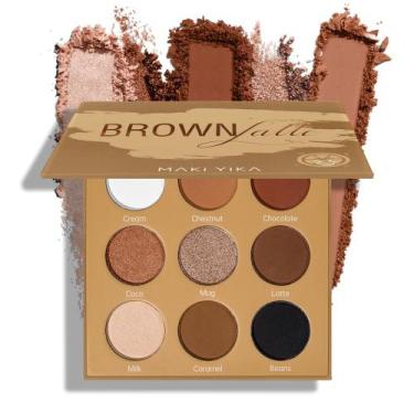 Imagem de Paleta de sombras MAKI YIKA Brown Nude 9 cores veganas