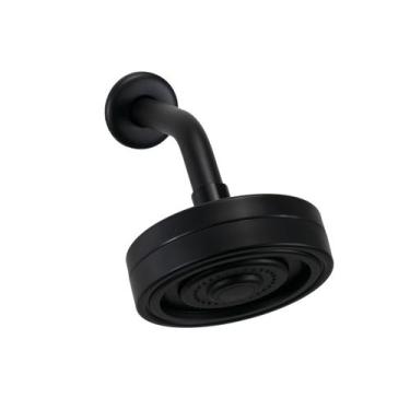 Imagem de Ducha Auto-Limpante Preto Fosco ABS c/ Braço de Parede - AMG Metais