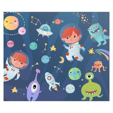 Imagem de Papel de Parede Adesivo Infantil Espaço Astronauta Quarto - 804pcm - A