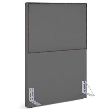 Imagem de Cabeceira Cama Box Solteiro Com Tachas 100 cm Vicenza L02 Suede Cinza 