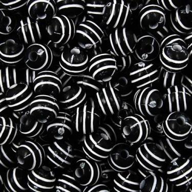 Imagem de Entremeio colorido (10g) - IMPORTAÇÃO, BOLA FRIZADA PRETO/BRANCO 8MM