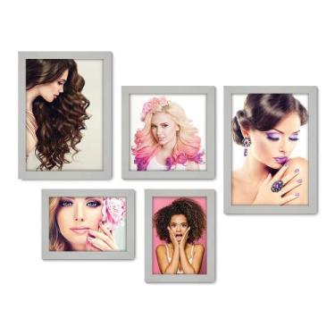 Imagem de Kit Com 5 Quadros Decorativos - Salão de Beleza - Cabelos - Unhas - Ma