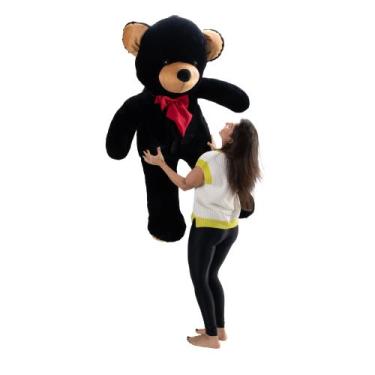 Imagem de Urso Teddy de Pelúcia Grande 1,40 Metro Gigante - LuckBaby, Preto