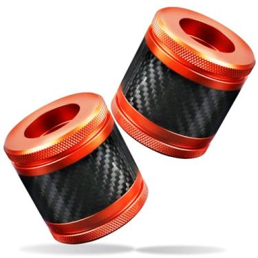 Imagem de GZICMA Crash Bar CNC Fibra de Carbono Embutido Sliders Rodas Decorativas Tampas Rotativas para Guarda de Motor Dianteiro Protetor de Alforje Traseiro CNC 60 mm (Laranja)