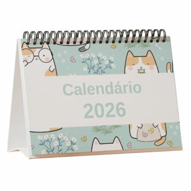 Imagem de Calendário de Mesa Decorativo 2026 Gatinhos Fofos A5 Planner Cute Cats Personalidade Achala