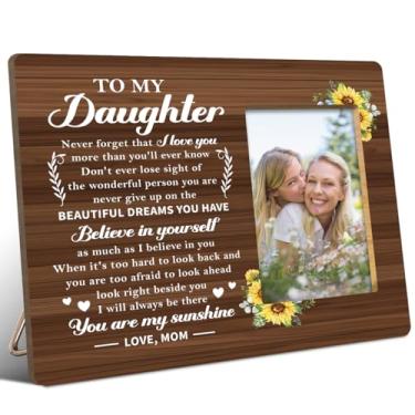 Imagem de JANLAN Porta-retrato para filha da mãe, presente de filha para aniversário, Natal, formatura, Never Forget That I Love You More Than You'll Ever Know Daughters, serve para fotos de 10 x 15 cm