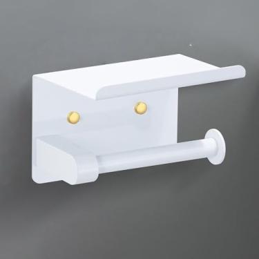 Imagem de Conjunto de acessórios para banheiro creme branco, suporte para toalhas de parede em aço inoxidável, porta-toalhas, ganchos para papel, acessórios para banheiro, suporte para telefone