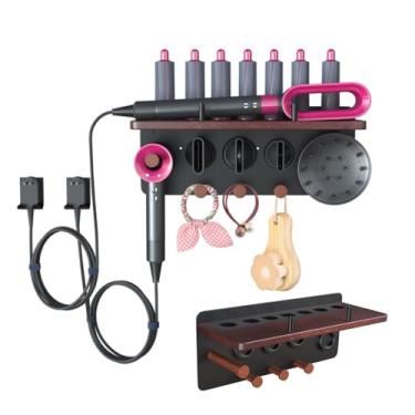 Imagem de Suporte de parede para secador de cabelo, compatível com modelador de cabelo supersônico Dyson, acessórios para secador, organizador de ferramentas de cabelo, suporte de armazenamento para banheiro e