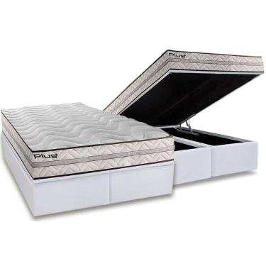 Imagem de Cama Box Baú Queen: Colchão Espuma D33 Paropas Pasquale Plus + Base CRC Linhão White (1...