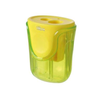 Imagem de Apontador 2 Furos com Depósito AP15 Tilibra Escolar, Amarelo