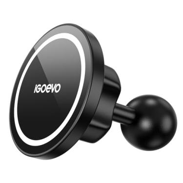 Imagem de iGoevo Suporte magnético para telefone com esfera tamanho B de 2,5 cm – Compatível com bases RAM, suporte de carro de ímã forte para telefones MagSafe e placa de metal, instalação de painel