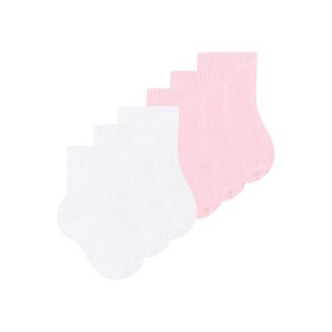 Imagem de Kit  6 Pares de Meias Bebê Cano Curto Selene 1320-001 Colorido, Branco