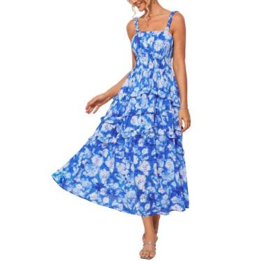 Imagem de Vestido longo GRACE KARIN floral em camadas para mulheres no verão de 