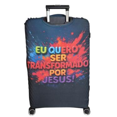 Imagem de Capa para Mala de Viagem Proteção e Identificação com Estampa Cristã G