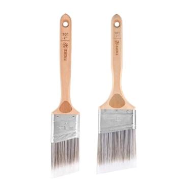 Imagem de Kit 2 Pincel Trincha Profissional Angular Para Recorte de 3" e 2" Tigre 101