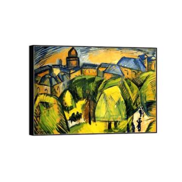 Imagem de Impressão em tela pintura famosa arte de parede - vista sobre jardim - pôster moldura preta para sala de estar banheiro decoração de casa 50 x 70 cm 20 x 27 pol