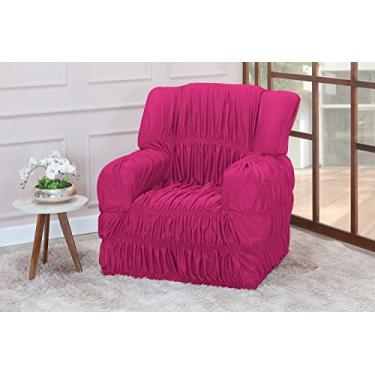 Imagem de Capa Protetora para Poltrona do Papai, 1 Lugar, Elástica, Poliéster, 85 x 90 cm, Retangular, Cor Sólida (PINK)