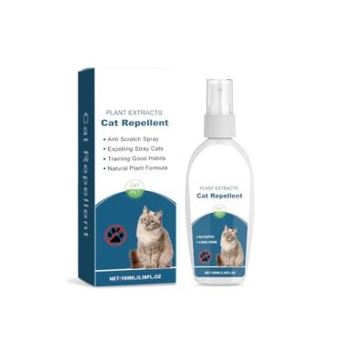 Imagem de Hzutloer 100 ml de extratos de plantas repelente de gatos, sprays repelentes de gatos, repelente de gatos interno e externo, auxílio de treinamento de dissuasão de gatos, spray repelente de gatos
