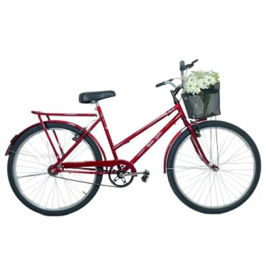 Imagem de Bicicleta Retrô Aro 26 Freio V-Brake Cesta Vermelho