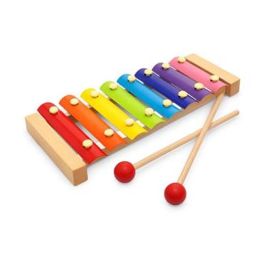 Imagem de Xilofone Infantil Musical Brinquedo Colorido Montessori 24cm - Toy Mix