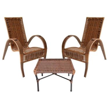 Imagem de Conjunto de Mesa de Centro e 2 Cadeiras Vitória para Área Externa