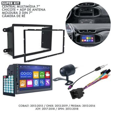 Imagem de Central Multimídia MP8 + Camera ré + Chicote + Moldura Onix Cobalt Spi