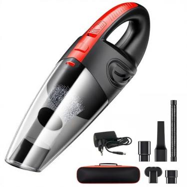 Imagem de Aspirador de Pó Portátil Sem Fio, 120W Alta Potência com Sucção Poderosa, Uso Seco/Úmido, Recarregável, para Carros e Casa, Filtro Lavável, Inclui 7 Acessórios, Preto