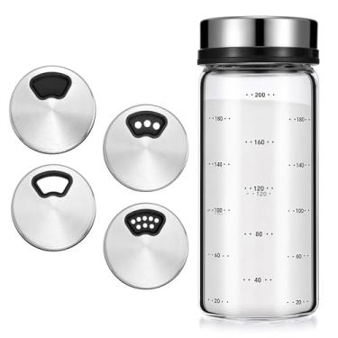 Imagem de Wanmu Saleiro de pimenteiro, frascos de tempero de vidro resistente à umidade com orifícios ajustáveis, recipiente para temperos para cozinha, casa, restaurante, churrasco, acampamento, fazenda