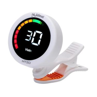 Imagem de simhoa Afinador de guitarra com clipe, fácil de usar, display LCD versátil, afinação rápida e precisa, banjo, ukulele para iniciantes, baixo, violino, Branco