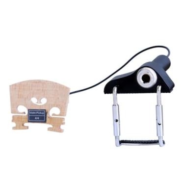 Imagem de TTETTZ Captador de Violino CV-13 Ponte de Violino Parte Transparente com Montagem de Jack Externo Captador de Violino Piezo Portátil para Violão Acústico Vio