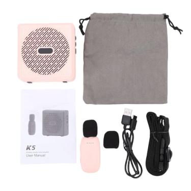 Imagem de Sanpyl Amplificador de Voz Rosa para Professores, Amplificador de Voz Bluetooth 2.4g Microfone Lavalier Sem Fio Recarregável para Treinamento Em Sala de Aula
