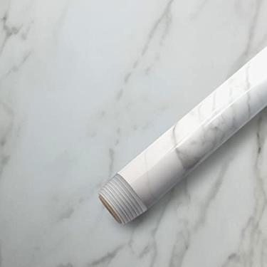 Imagem de Instant Granite Capa laminada de vinil de bancada de cozinha premium | Fácil instalação | Não exibe costuras | Retire e cole | Autoadesivo durável | 91 cm x 548 cm | Mármore branco italiano brilhante