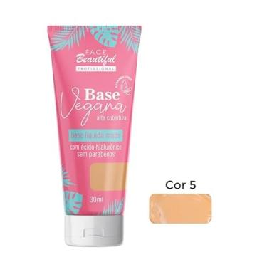 Imagem de Base Líquida Matte Vegana Alta Cobertura Face Beautiful 30ml (Cor 05)