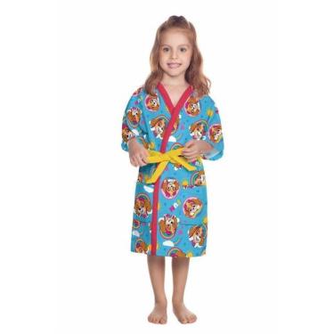 Imagem de Roupão Quimono Infantil Aveludado Menina Lepper - Patrulha Canina (confira tamanhos disponíveis)
