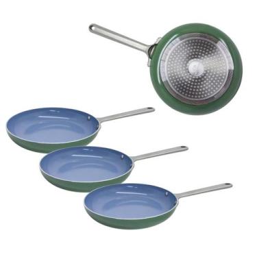 Imagem de Kit 3 Frigideira De Indução Berlim De Cerâmica Antiaderente 24cm - CAS