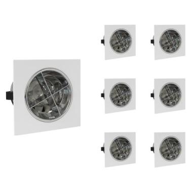 Imagem de 7 Luminária Embutir Compacta E27 Com Aleta Para 2 Lâmpada - PEDLED