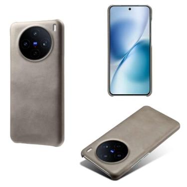 Imagem de Capa para VIVO X200S,Proteção contra quedas,Casca de volta de cor sólida simples,Design de couro de imitação de plástico-Gray