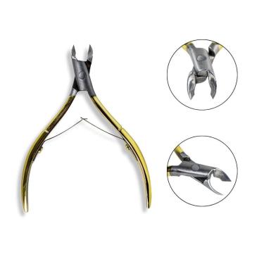 Imagem de Alicate Removedor Cutícula Ergonômico Dourado Manicure Unha