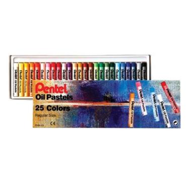 Imagem de Giz pastel oleoso PHN 25 com 25 cores Pentel
