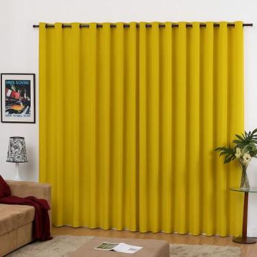 Imagem de Cortina Roma Para Janela 3,00m X 2,50m - Lenharo Enxovais, Amarelo