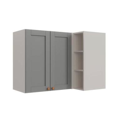 Imagem de Armário Aéreo de Canto Reto 2 Portas 3 Nichos Arizona CabeCasa Madeira