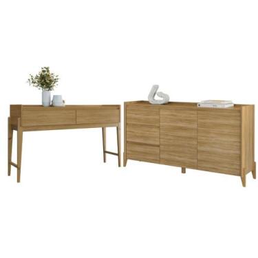 Imagem de Conjunto Aparador Buffet Para Sala 3 Gavetas Lens Cadiz Hannover + Apa