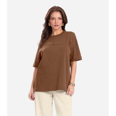 Imagem de Camiseta Feminina Endless Marrom, P, Marrom