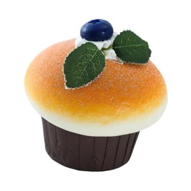 Imagem de IEUDNS Bolo artificial modelo simulação bolo enfeite de cupcake artificial para festa festiva, Mirtilo