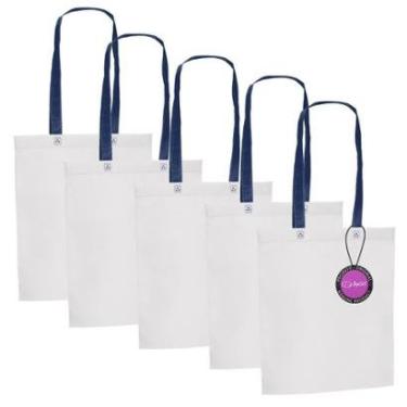 Imagem de Kit 5x Sacola Ecobag em TNT Premium 33x39cm Termo Selado Sisco TopGet-Unissex